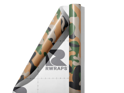 Sandstone Woodland Camouflage Wrap Film Sheets~Rwraps Series 914 Sandstone Woodland Camouflage Scrolled Sheet~3
