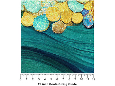 Sandy Stream Water Vinyl Film Pattern Size 12 inch Scale~Rwraps Sandy Stream Water Sizing Chart~2