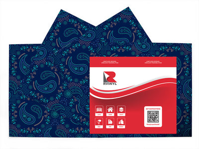 sapphire yin yang paisley Craft Vinyl Sheet Pack