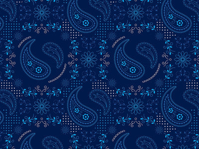 Sapphire Yin Yang Paisley Vinyl Wrap Pattern~Rwraps Series 914 Digitally Printed Vinyl Wrap~0