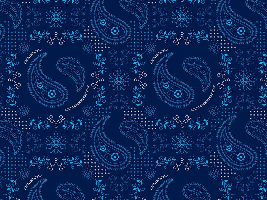 Sapphire Yin Yang Paisley Vinyl Wrap Pattern~Rwraps Series 914 Digitally Printed Vinyl Wrap~0