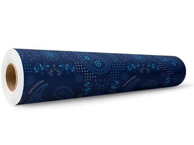 Sapphire Yin Yang Paisley Wrap Film Wholesale Roll~Rwraps Series 914 Digitally Printed Vinyl Roll~5