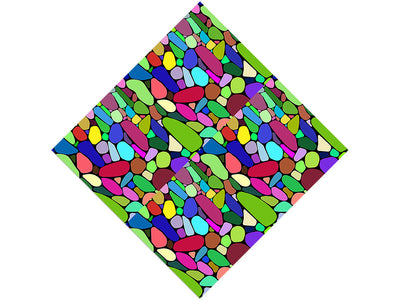 Saturated Rainbow Cobblestone Vinyl Wrap Pattern