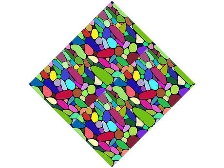Saturated Rainbow Cobblestone Vinyl Wrap Pattern