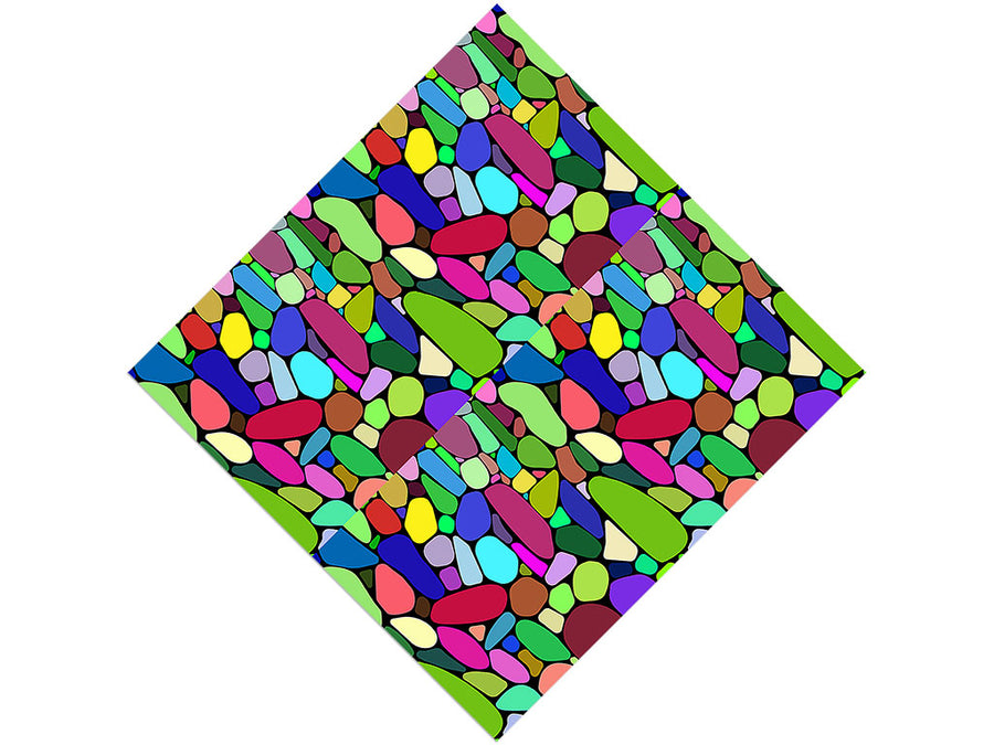 Saturated Rainbow Cobblestone Vinyl Wrap Pattern