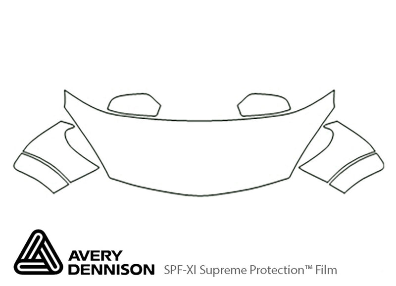 astra Avery Dennison Clear Bra Hood Precut PPF Diagram