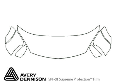 aura Avery Dennison Clear Bra Hood Precut PPF Diagram