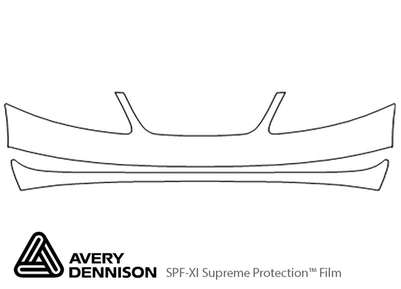 ion Avery Dennison Clear Bra Bumper Precut PPF Diagram