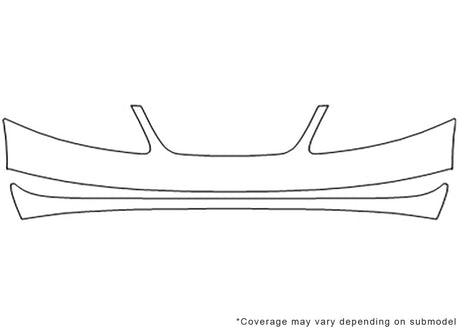 ion Avery Dennison Clear Bra Bumper Precut PPF Diagram