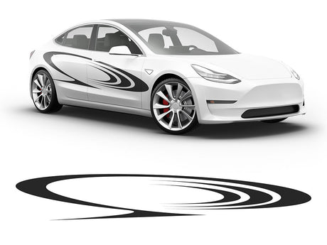 3M Black Saturns Rings Body Graphic~Full Side Auto Decal Kit~0