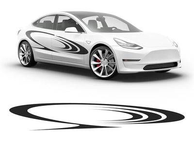 3M Matte Black Saturns Rings Body Graphic~Full Side Auto Decal Kit~0