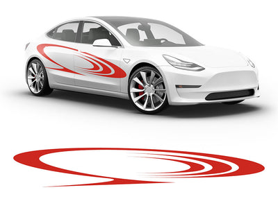 3M Light Red Saturns Rings Body Graphic~Full Side Auto Decal Kit~0