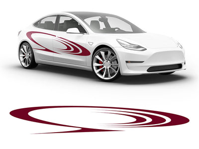 3M Burgundy Saturns Rings Body Graphic~Full Side Auto Decal Kit~0