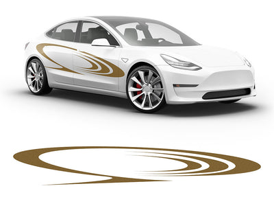 3M Gold Saturns Rings Body Graphic~Full Side Auto Decal Kit~0