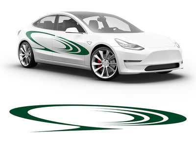 3M Dark Green Saturns Rings Body Graphic~Full Side Auto Decal Kit~0