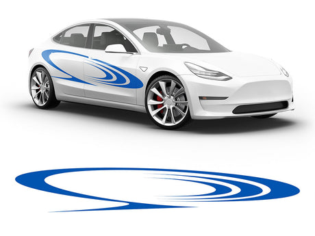 3M Azure Blue Saturns Rings Body Graphic~Full Side Auto Decal Kit~0