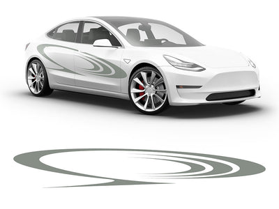 3M Light Gray Saturns Rings Body Graphic~Full Side Auto Decal Kit~0