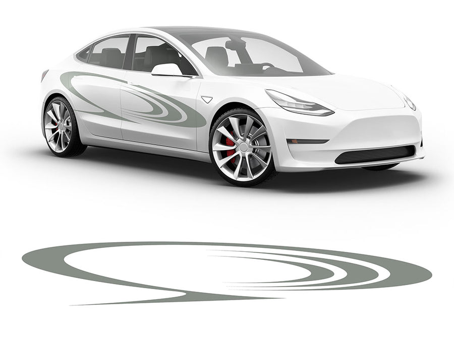 3M Light Gray Saturns Rings Body Graphic~Full Side Auto Decal Kit~0