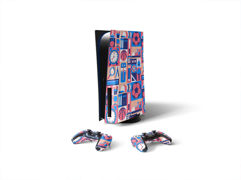 school sports mosaic Sony PS5 DIY Skin