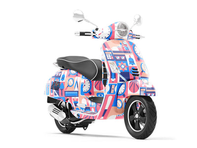 School Sports Mosaic Vespa Scooter Wrap Film