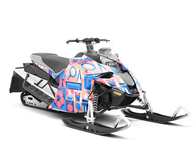 School Sports Mosaic Custom Wrapped Snowmobile