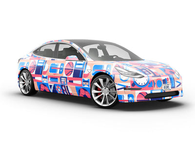 School Sports Mosaic Vehicle Vinyl Wrap