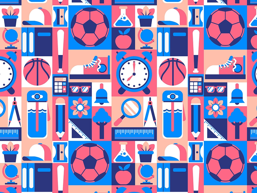 School Sports Mosaic Vinyl Wrap Pattern~Rwraps Series 914 Digitally Printed Vinyl Wrap~0