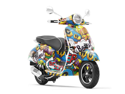 Sci-Fi Comic Sticker Bomb Vespa Scooter Wrap Film