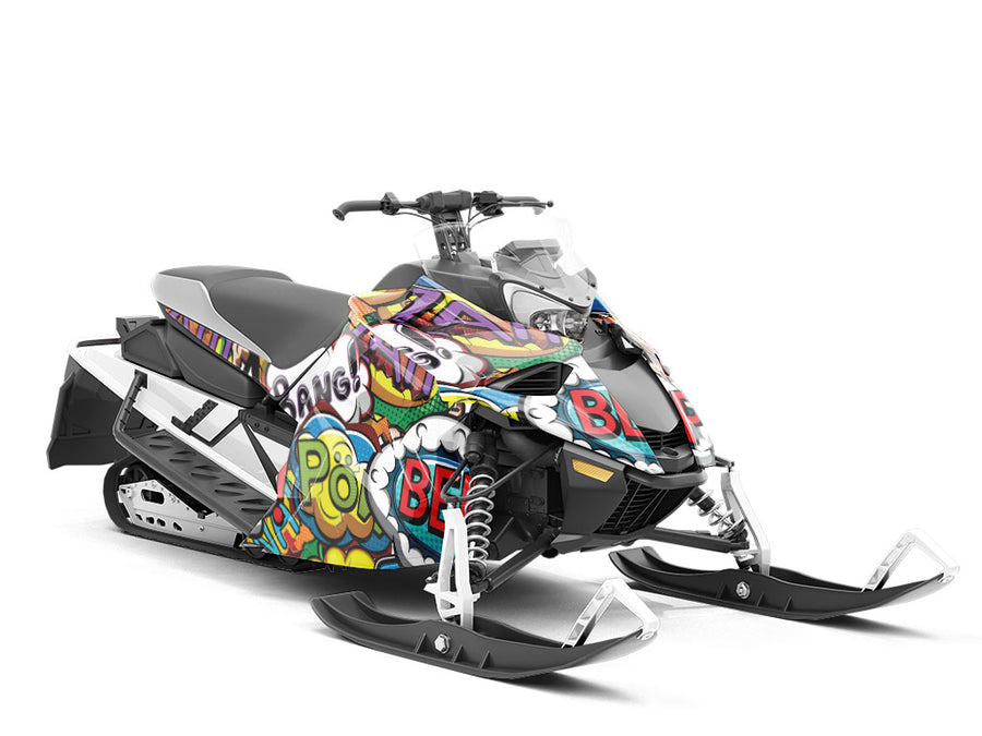 Sci-Fi Comic Sticker Bomb Custom Wrapped Snowmobile