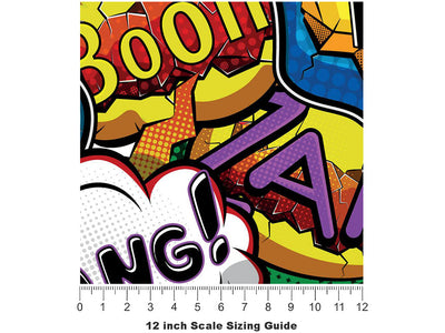 Sci-Fi Comic Sticker Bomb Vinyl Film Pattern Size 12 inch Scale~Rwraps Sci-Fi Comic Sticker Bomb Sizing Chart~3