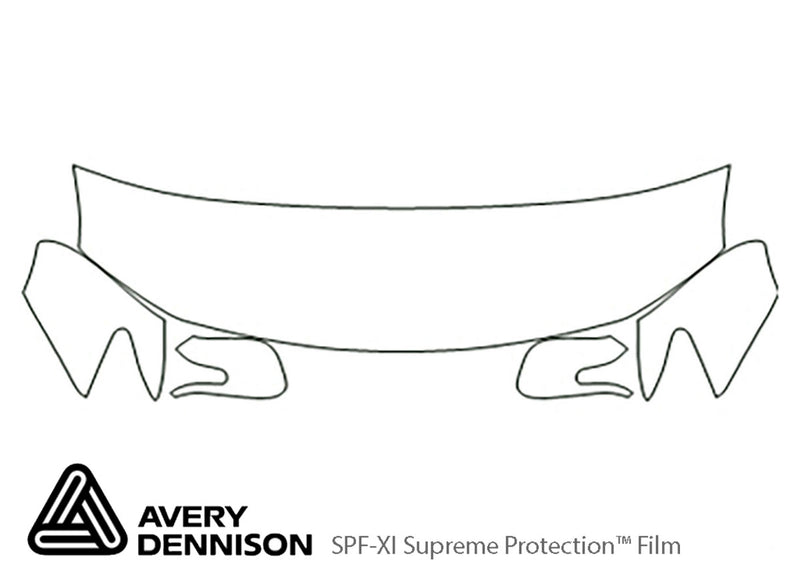tc Avery Dennison Clear Bra Hood Precut PPF Diagram
