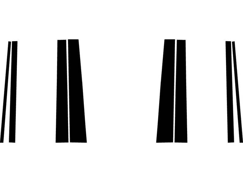 scion xb 2004-2006 Brushed Aluminum Black Pillar Trim Diagram