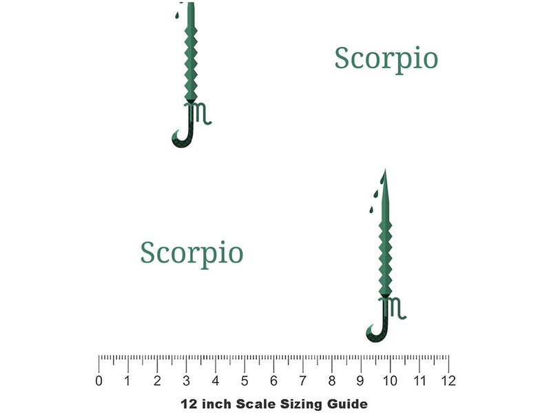 Scorpio Swords Astrology Vinyl Film Pattern Size 12 inch Scale~Rwraps Scorpio Swords Astrology Sizing Chart~2