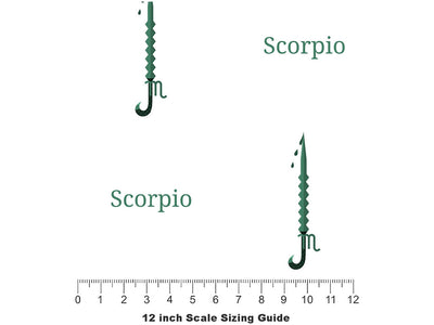Scorpio Swords Astrology Vinyl Film Pattern Size 12 inch Scale~Rwraps Scorpio Swords Astrology Sizing Chart~2