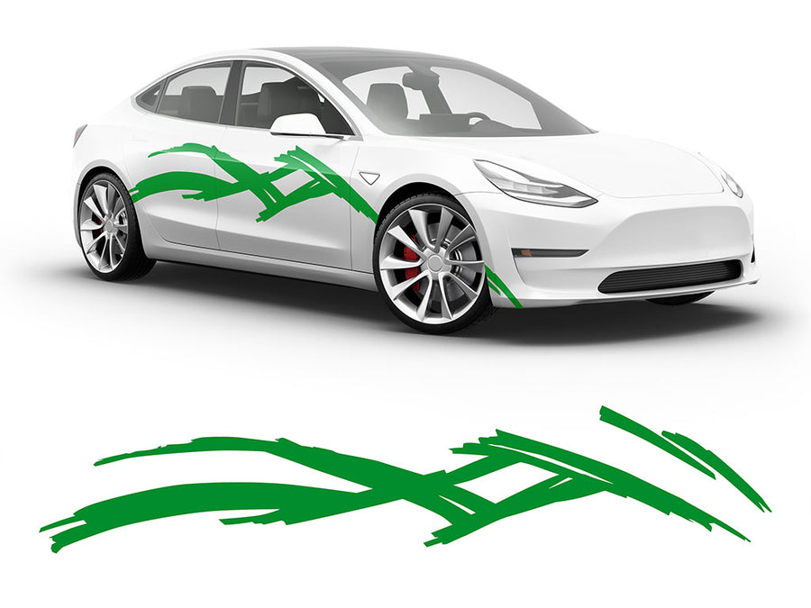 3M Bright Green Scratches Body Graphic~Full Side Auto Decal Kit~0