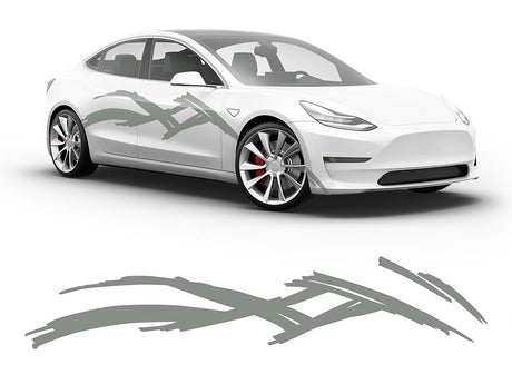 3M Light Gray Scratches Body Graphic~Full Side Auto Decal Kit~0