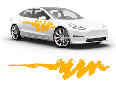 3M Sunflower Yellow Scribbles Body Graphic~Full Side Auto Decal Kit~0