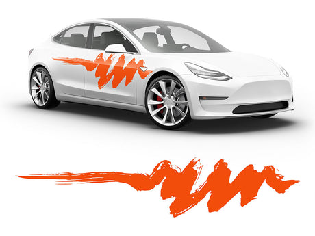 3M Bright Orange Scribbles Body Graphic~Full Side Auto Decal Kit~0