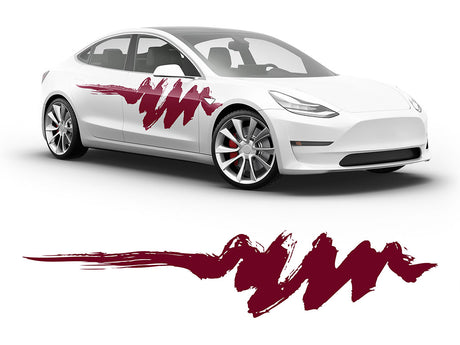 3M Burgundy Scribbles Body Graphic~Full Side Auto Decal Kit~0