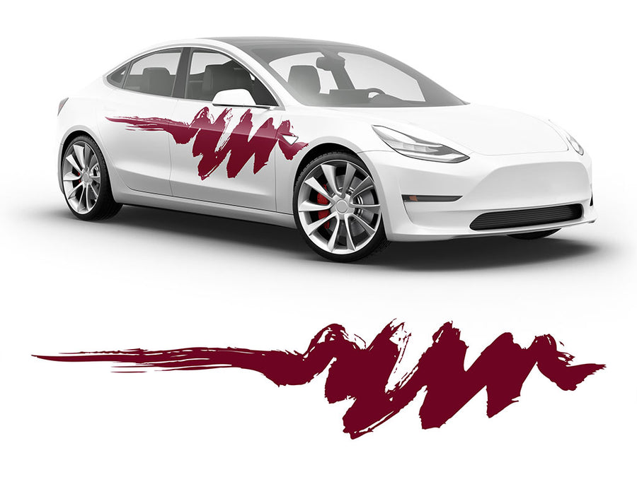 3M Burgundy Scribbles Body Graphic~Full Side Auto Decal Kit~0