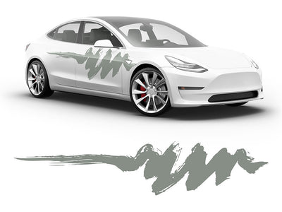 3M Light Gray Scribbles Body Graphic~Full Side Auto Decal Kit~0
