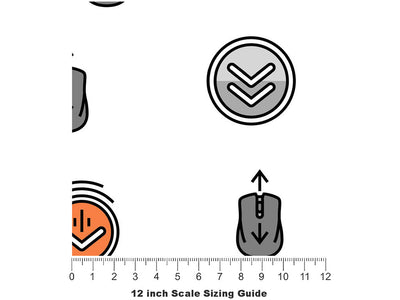 Scrolling Along Technology Vinyl Film Pattern Size 12 inch Scale~Rwraps Scrolling Along Technology Sizing Chart~3
