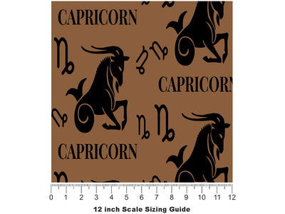 Sea Goats Astrology Vinyl Film Pattern Size 12 inch Scale~Rwraps Sea Goats Astrology Sizing Chart~2