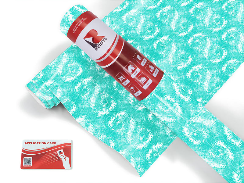 seafoam spirals tie dye Craft Vinyl Roll
