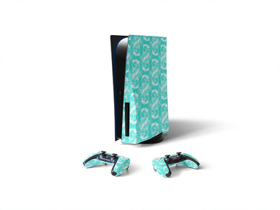 seafoam spirals tie dye Sony PS5 DIY Skin