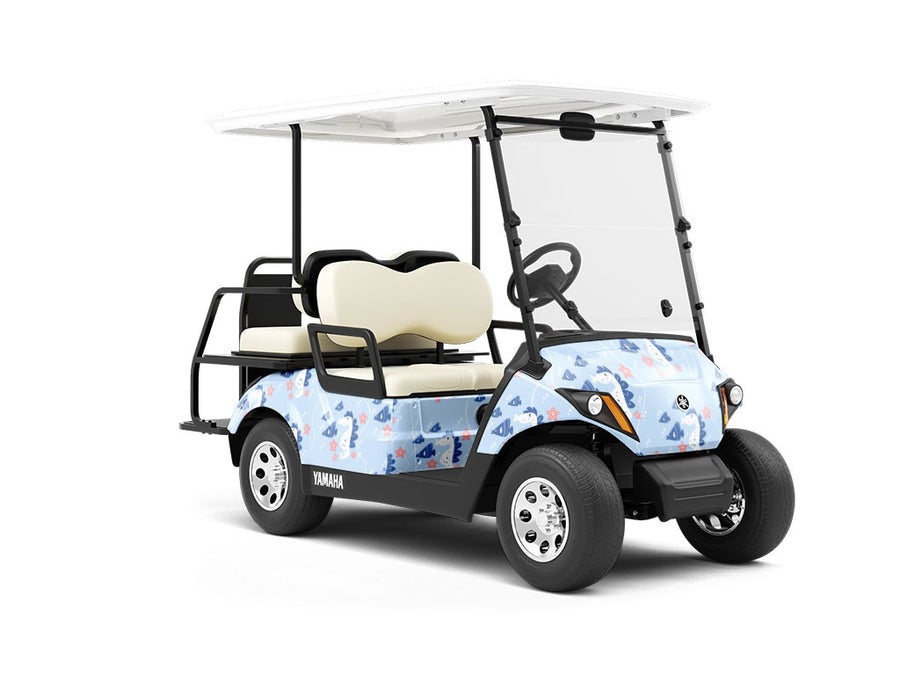 Seahorse Horde Marine Life Wrapped Golf Cart
