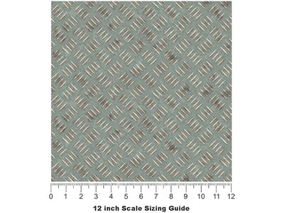 Seamless Aqua Diamond Plate Vinyl Film Pattern Size 12 inch Scale~Rwraps Seamless Aqua Sizing Chart~2