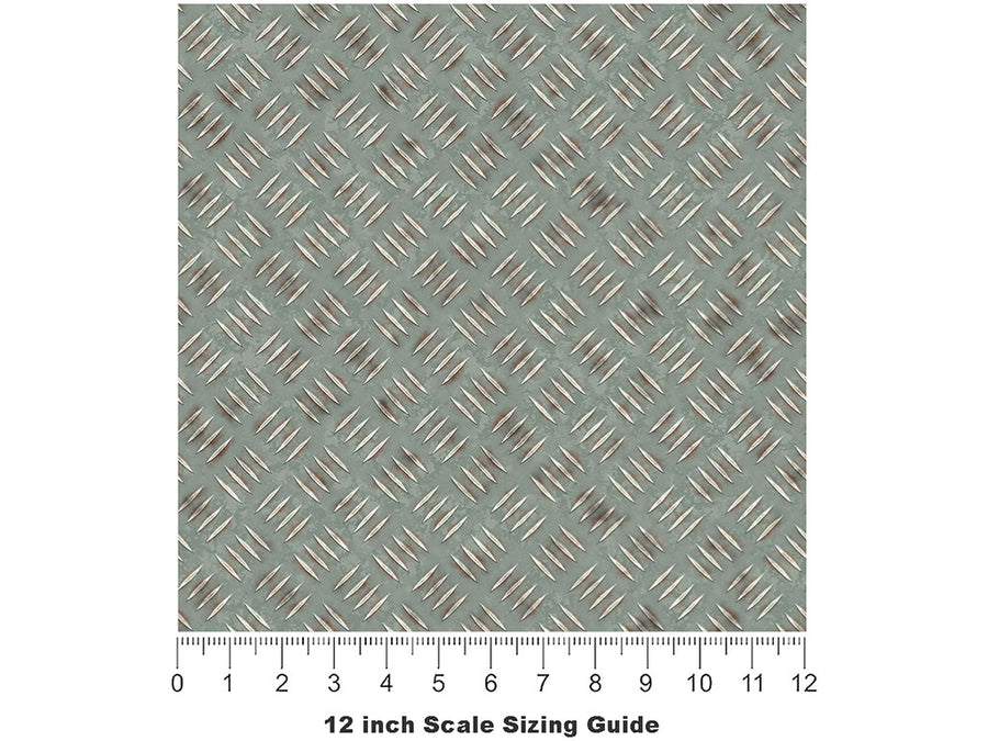 Seamless Aqua Diamond Plate Vinyl Film Pattern Size 12 inch Scale~Rwraps Seamless Aqua Sizing Chart~2