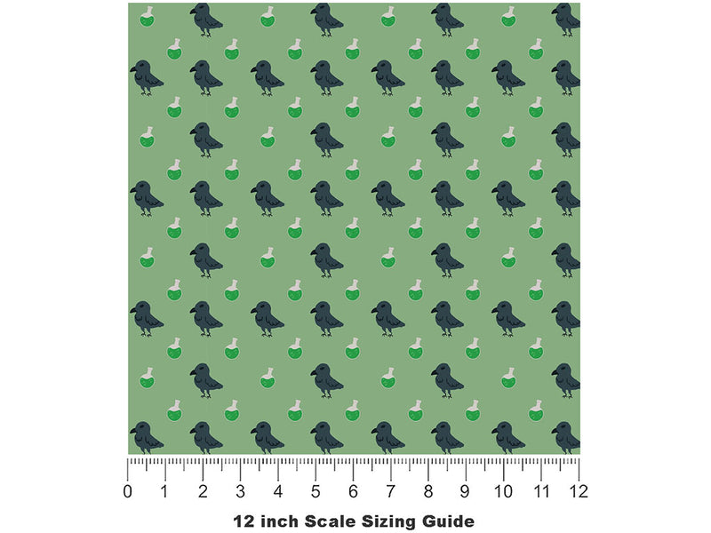 Secret Potions Birds Vinyl Film Pattern Size 12 inch Scale~Rwraps Secret Potions Birds Sizing Chart~2