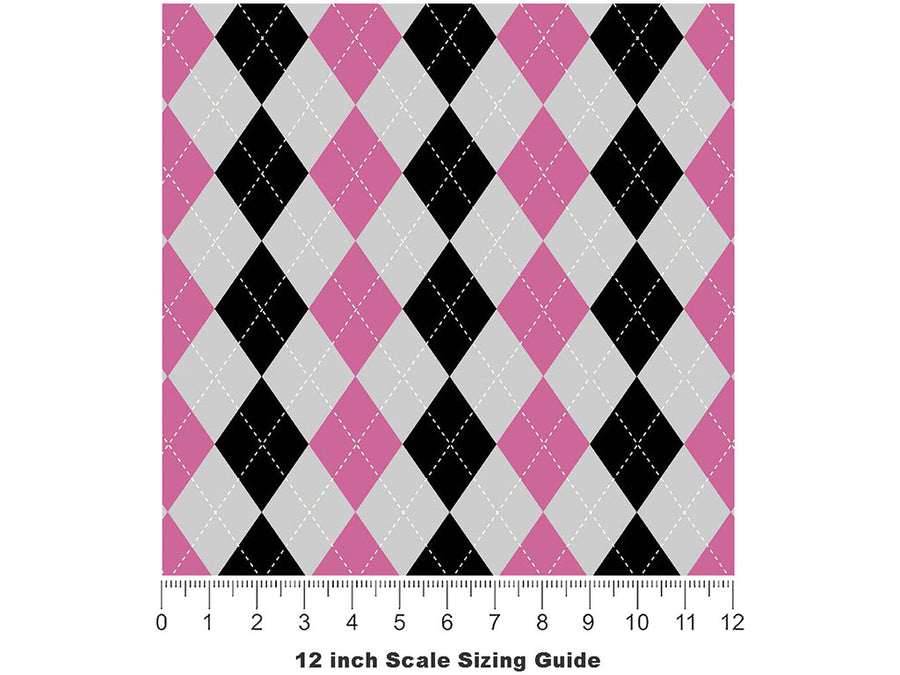 Seeded Fruits Argyle Vinyl Film Pattern Size 12 inch Scale~Rwraps Seeded Fruits Argyle Sizing Chart~2